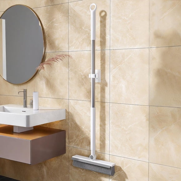 Floor Scrub Brush With Long Handle 2 In 1 Scrape And Brush Tub And Tile Brush For Cleaning Bathroom Patio Kitchen Wall, Czzoypi Under $5! Floor Scrub Brush With Long