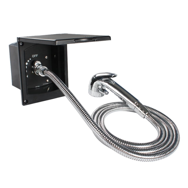 Trousse de Boîte de Douche Extérieure Noire pour Caravane VR Bateau Autocaravane, Variété de Caractéristiques
