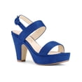 thumbnail image 1 of BLISSFUL STEP Women's Slingback Platform Chunky Heeled Sandals, 1 of 7