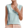 thumbnail image 1 of Timegard Camisoles pour Femmes Été Col Rond Sans Manches Confortables Amples Décontractées T-Shirts de Couleur Unie, 1 of 5