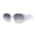 thumbnail image 3 of Minimal Mod Clout Trendy Plastic Fashion Sunglasses White Smoke, 3 of 4