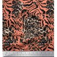 thumbnail image 1 of Soimoi Poly Georgette Fabric Leopard & Tiger Animal Skin Print Fabric by The Yard 42 Inch Wide, 1 of 3