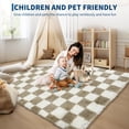 thumbnail image 2 of Garvee 5'x8' Fluffy Area Rugs Soft Luxury Shag Carpet, Modern Checkered Shaggy Rugs Christmas Rug with Non Slip Backing for Living Room Bedroom Home Decor, Coffee, 2 of 9