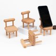 thumbnail image 3 of Cute Mini Chair Cell Phone Support Chair Wooden Desktop Stand Multiangle Universal Cell Phone Support Chair Portable Smartphone Stand, 3 of 3