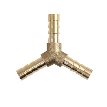 Unique Bargains Brass Hose Barb Fitting Y-Shaped 3 Way Connector for Air Water Gas Oil Pipe
