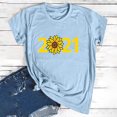 thumbnail image 1 of Hauts d'Été Grande Taille pour Femmes Chic Mode Femmes Manches Courtes Col Rond T-shirt 2021 Haut Imprimé T-shirt Col en V Femmes en Liquidation, 1 of 5
