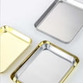 thumbnail image 3 of kurtrusly Stainless Steel Baking Tray Bakeware Pan Serving Plate Rectangle Cake Pastry Cookies Restaurant Metal Dinnerware 23*17cm, 3 of 9
