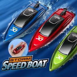 7JI Bateau télécommandé Mosasaurus RC Bateau requin 2,4 GHz | Piscines et lacs Jouet électrique dinosaure bateau jouet aquatique 2 piles cadeau pour garçons et filles (jaune