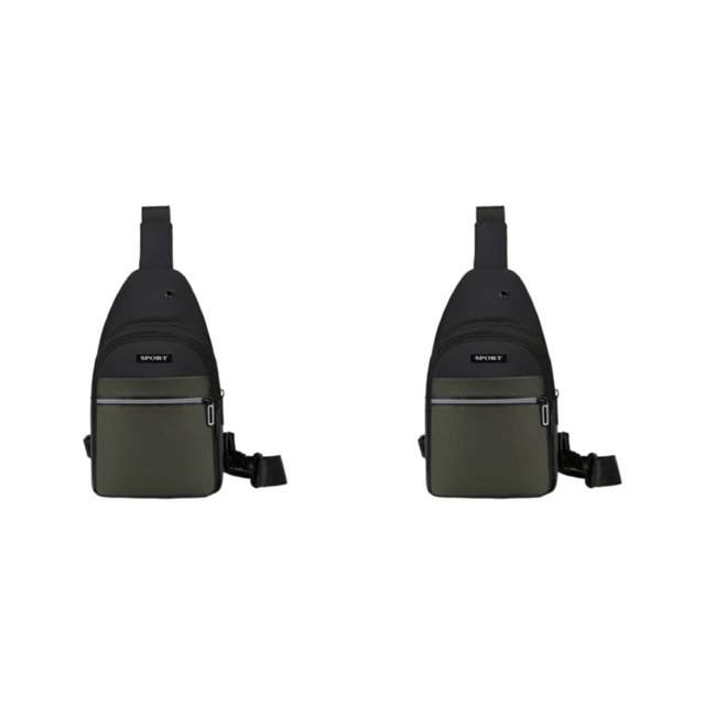 Baohd Hands-Free Chest Bag For Men Soft Polyster Outdoor Expeditions Easy To Carry green 2Set