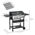 thumbnail image 3 of Outsunny Barbecue au Gaz Propane, Chariot de Barbecue Extérieur 40 000 BTU, Noir, 3 of 10