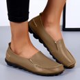 thumbnail image 4 of B91xZ Chaussures pour Femmes Classiques Bout Rond Fermé Ballerines Confortables Décontractées Chaussures de Danse, Kaki 7.5, 4 of 5