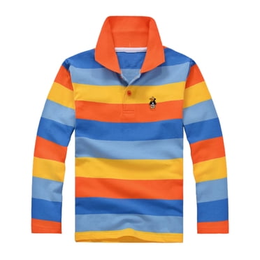 2025 Garçons Hauts Enfants Garçons Long Garçons Chemise à Capuche Manches Longues Décontracté Rayé Jeunesse Moyen T-Shirt Fermeture à Boutons sous-Chemise Tissu Confortable et Doux Chemises pour Garçons Taille 8 Garçons Haut Maillots de Corps