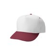 thumbnail image 1 of Top Headwear Poly Cotton Twill Snapback Cap  - White/Maroon, 1 of 2