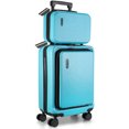 thumbnail image 1 of StorageBud 22" Lightweight Luggage Suitcase, Hard Shell Carry On Luggage Set Spinner Wheels (checked), Teal, 1 of 6