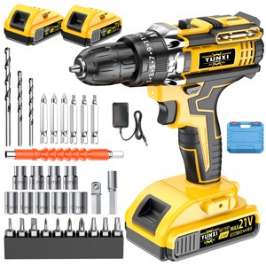 21V Ensemble de perceuses sans fil, tournevis électrique avec batterie, perceuse de puissance portable pour la maison, ensemble d'outils multifonctions avec longue durée de vie de la batterie