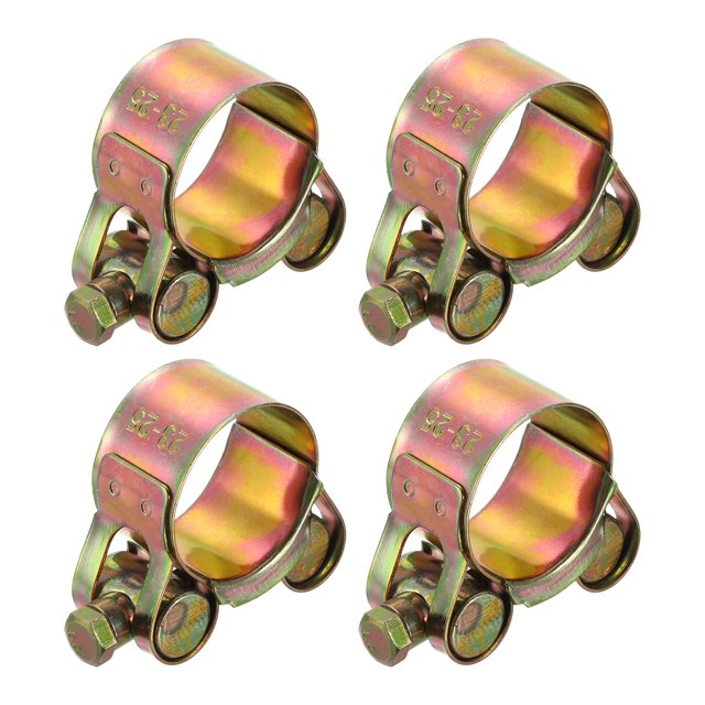 Unique Bargains 4Pack T-Bolt Hose Clamps, 23-25mm/0.91'-0.98' ID Range, Iron Radiator Hose Clamp Intake Clamp