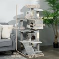 thumbnail image 2 of 53" Multi-Level Cat Tree Activity Center with 2 Condos, 3 Perches, and Sisal Scratching Posts, Soft Plush Grey Cat Tower for Indoor Play and Relaxation in Living Room or Bedroom, 2 of 7