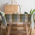 thumbnail image 3 of Boho Retro Color Stripe Tablecloth With lace tassels Cotton Linen Waterproof Farmhouse Table Cover Tabletop Decoration for Dining Room Restaurant Party, 3 of 5
