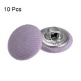 thumbnail image 3 of Unique Bargains 10pcs 24L Fabric Cloth Covered Button 15mm Round Metal Shank Sewing Buttons for Suits Dress Blouses, Purple, 3 of 5