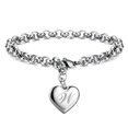 thumbnail image 1 of Girls Bracelet Gift Giving Polished Trendy Heart 26 Letters Alphabet Initial Bracelet, 1 of 5