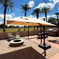 thumbnail image 2 of PURPLE LEAF Parasols Déportés d'Extérieur 10 Pi Carrés en Aluminium, Parasols Suspendus Décalés avec Rotation à 360°, Inclinaison Réglable, Grand Parasol de Jardin/piscine/patio, Beige, 2 of 14
