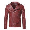 thumbnail image 1 of Weiqiqre Oversized Leather Jacket Men Lambskin Leather Fall Jacket for Men Fashion Plus Size Outfits,Size 4XL, 1 of 4