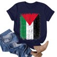 thumbnail image 2 of adviicd Hauts pour Femmes T-Shirts Basiques pour Femmes Col Rond Manches Courtes Hauts Mignons d'Été T-Shirts Ajustés Bleu Marine,G, 2 of 5