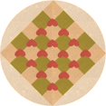 thumbnail image 1 of Ahgly Company Tapis d'Intérieur Ronds de Style Transitionnel Lavables à la Machine, Kaki et Or, 7 Pieds Rond, 1 of 7