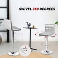 thumbnail image 4 of Homall Barstool Set Of 2 PU Leather Height Adjustable Swivel Bar stools, Hydraulic Kitchen Counter Square Island Bar Stool With Back,Sliver, 4 of 7