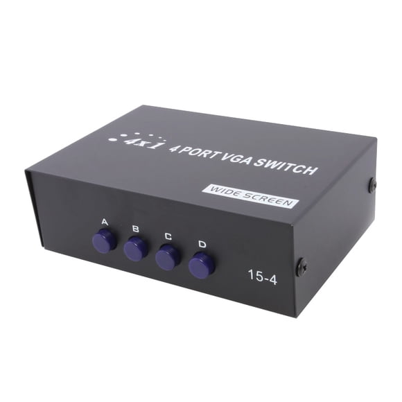 axGear 4 Port VGA SVGA Monitor Sharing Switch Box 4 In 1 Out For LCD PC TV Monitor