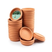 3 Inch Small Terracotta Pot Plant Saucer - 32 pcs Mini Round Plant Pot Saucers, Tiny Clay Plant Trays Perfect for 2inch 2.5inch Flower Plant Pot with Drainage Hole and Great for Indoor Outdoor