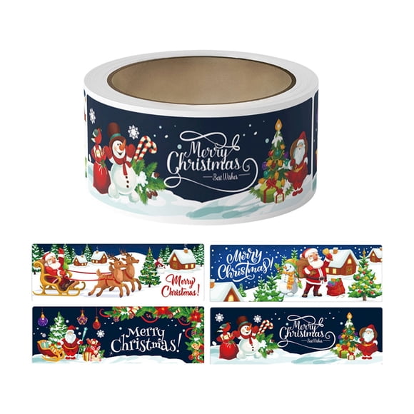 kjfeif Clearance 1 Roll Product Photography Background Paper Sheets Pack Christmas Stickers Label Holiday Christmas Decorations Gift for Room Decor, Santa Pine Tree Cheers Gallery Artwork Prints