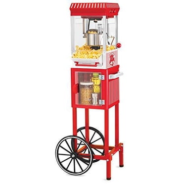 Nostalgia KPM200CART Old Fashioned Kettle Popcorn Maker Cart, Red