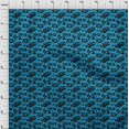 thumbnail image 3 of oneOone Velvet Medium Blue Fabric Florals Sewing Material Print Fabric By The Yard 58 Inch Wide, 3 of 4