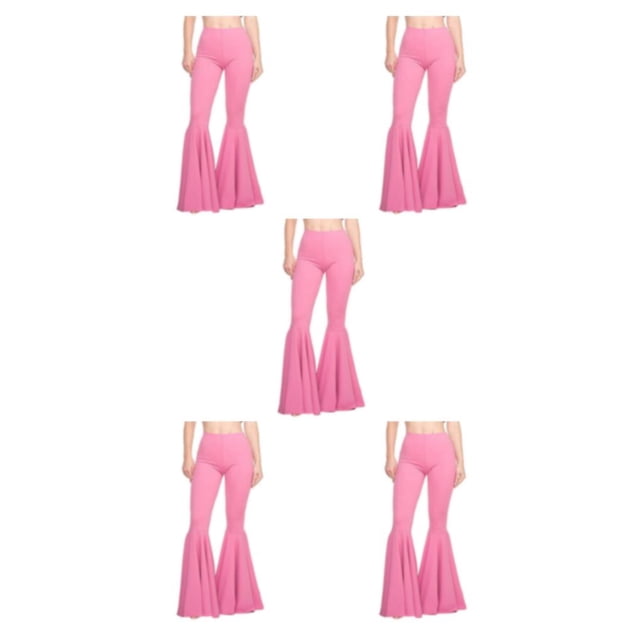 Decodeary Pantalon Confortable Taille Haute Léger Extensible Bas Cloche Rose G 5Ensemble