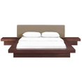 thumbnail image 3 of Modway Freja 3 Piece Queen Fabric Bedroom Set in Walnut Latte, 3 of 5
