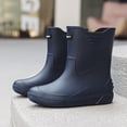 thumbnail image 2 of Dark Blue Mens Rain Boots With Solid Color Letter Design Waterproof Low Top Rubber Comfortable For Spring Summer Casual Outdoor Wear Size 43, 2 of 9