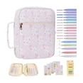 thumbnail image 1 of Travel Study Journal Holder with Quilted Design and Highlighter Tab Carrying - Large Book Cover with Handles and Zipper, 1 of 4