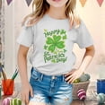 thumbnail image 2 of Ensemble de Pyjama Short pour Fille Haut pour Bébé Fille Enfant Filles Pâques Mignon Saint Pat Col Rond Manches Courtes T-Shirt Été Décontracté T-Shirt, 2 of 4