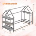 thumbnail image 3 of Costway Lit Cabane Format Simple Lit Montessori au Sol avec Étagères de Rangement Détachables Gris, 3 of 10