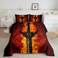 thumbnail image 2 of Erosebridal Magic Dragon Bedding Full Comforter Set, Bohemian Mandala Bedding Full Comforter Set, Black Orange, Reversible, 2 of 7