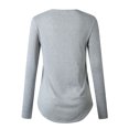 thumbnail image 4 of ZXZY Women Cross V Neck Lace-Up Long Sleeves Solid Color Top, 4 of 5