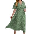 thumbnail image 2 of LSLJS Robe d'Été Décontractée et Aguichant pour Femme, Col en V, Manches Courtes, Coupe Ample, Imprimée, Grande Taille, 2 of 7