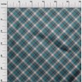 thumbnail image 3 of oneOone Polyester Spandex Dark Teal Green Fabric Check Craft Projects Decor Fabric Printed By The Yard 56 Inch Wide, 3 of 4