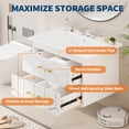 thumbnail image 4 of 30 inch Bathroom Vanity with Sink Combo, Floating Bathroom Vanity with Ceramic Basin, 2 Large Drawers with Gold Handle, Soft-Close Design, Easy Assembly, White, 4 of 6