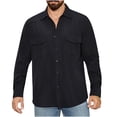 thumbnail image 2 of NaWent Men's Button Down Shirts Jacket Lightweight Shirt Jacket Long Sleeve Work Coat Solid Color Overshirt, 2 of 7