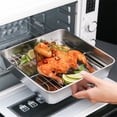 thumbnail image 4 of Plat de Cuisson en Acier Inoxydable Plateau pour Rôtir la Dinde avec Grille de Refroidissement Cuisine Bbq Gâteau 24 cm, 4 of 8