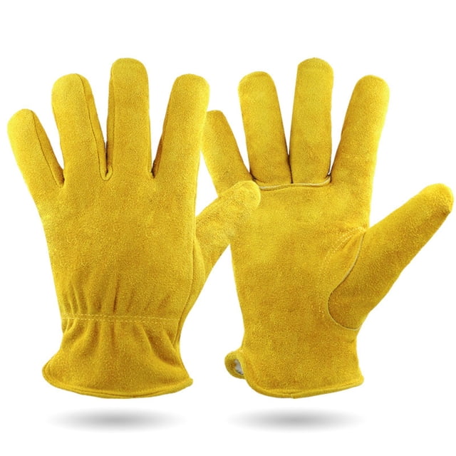 Clearance! Sweet Home Farm Gloves Full Cowhide Welding Handling High Temperature Plus Cotton A Yellow
