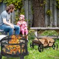 thumbnail image 2 of Costway Firewood Rack Decorative Rustproof Steel Fireplace Log Holder w/ Wheels, 2 of 10
