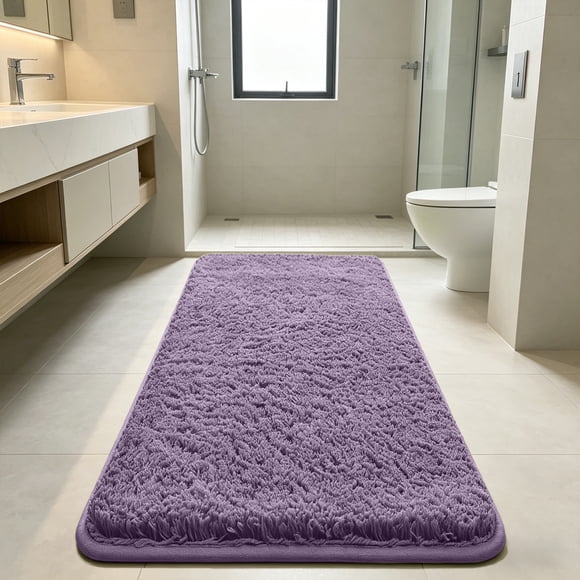 Aaihamo Long Runner Rug, 40x120cm Shaggy Runner Carpet, Extra Thick Fluffy Absorbent Floor Mat Non Slip Latex Backing for Bathroom Laundry Entryway